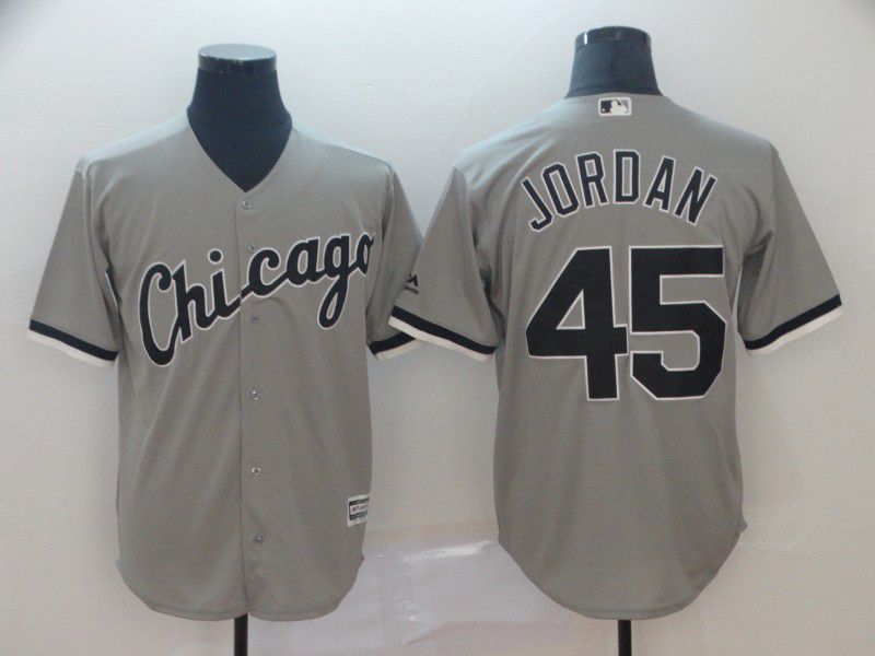 Men Chicago White Sox 45 Jordan Grey Game MLB Jersey